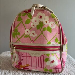Spartina 449 pink birdcage backpack EUC